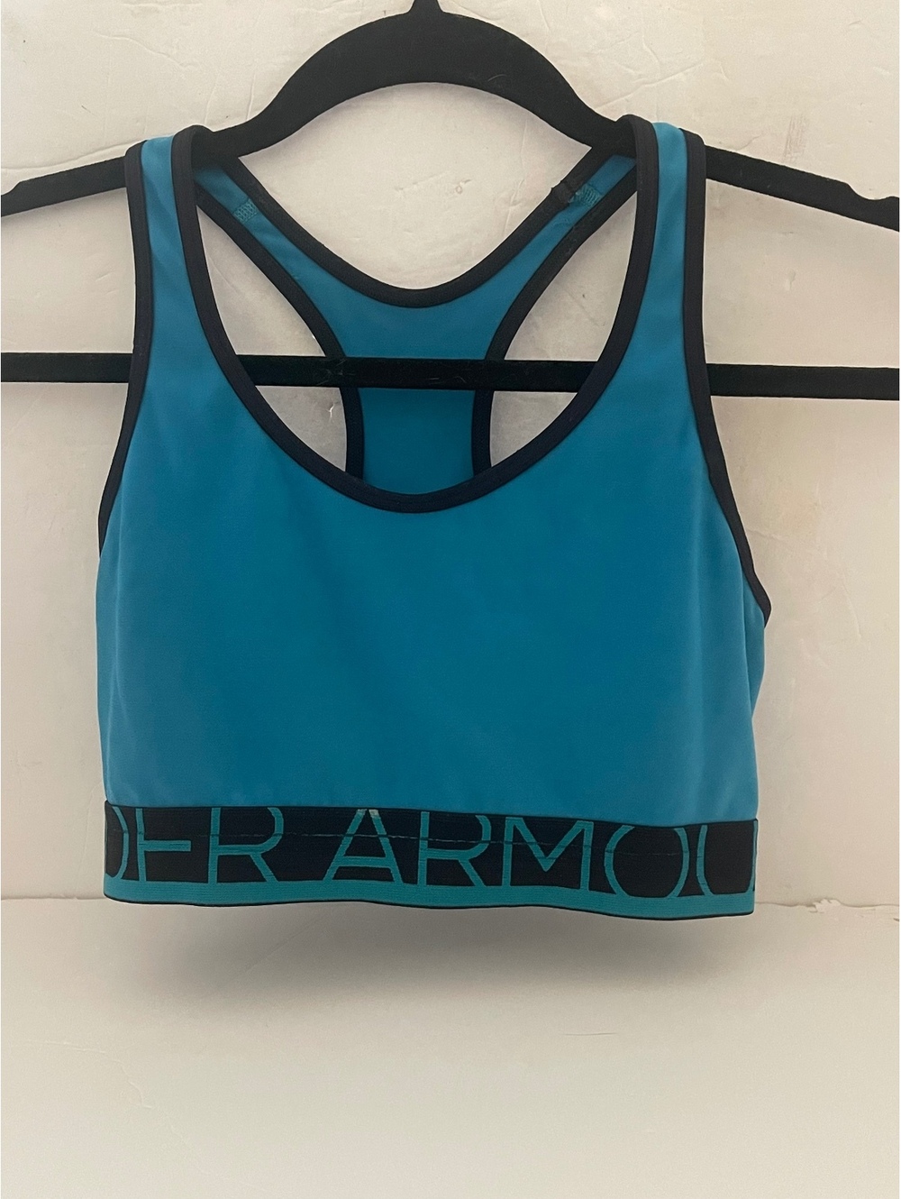 Under Armour Women's Blue Black Racerback Sports Bra Athletic